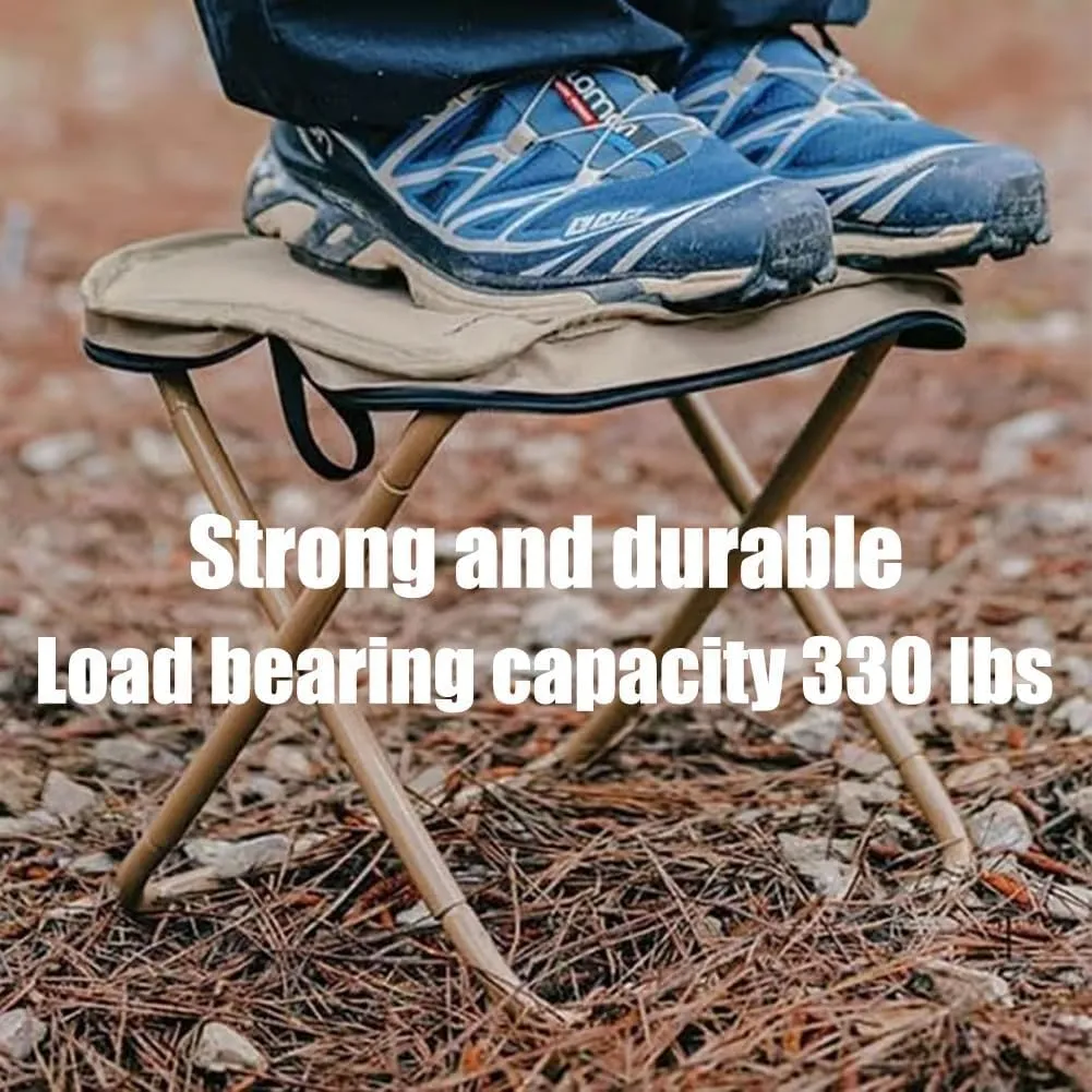 Mountaineering and Hiking Portable Stool, Ultralight Folding Camping Stool, Ultra-Light Portable Folding Chair, 330lb Max Weight Lightweight but Sturdy, for Hiking, Beach, Camping (Beige)