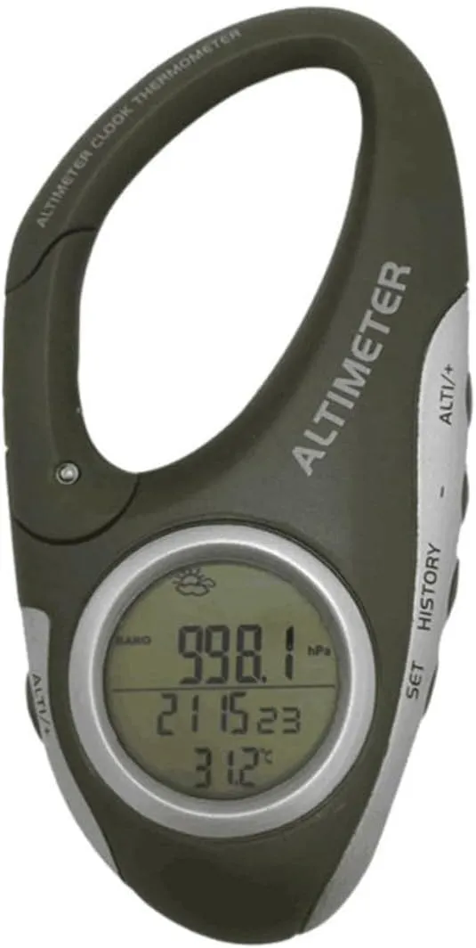 Mountaineering Watch Carabiner Altimeter Compact Portable Thermometer for Weather Forecasting