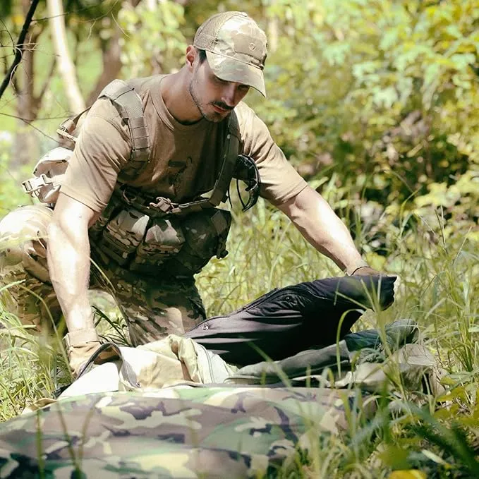 MT Army Military Modular Sleeping Bags System, Multi Layered with Bivy Cover for All Season, Woodland/Multicam
