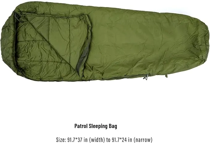 MT Army Military Modular Sleeping Bags System, Multi Layered with Bivy Cover for All Season, Woodland/Multicam