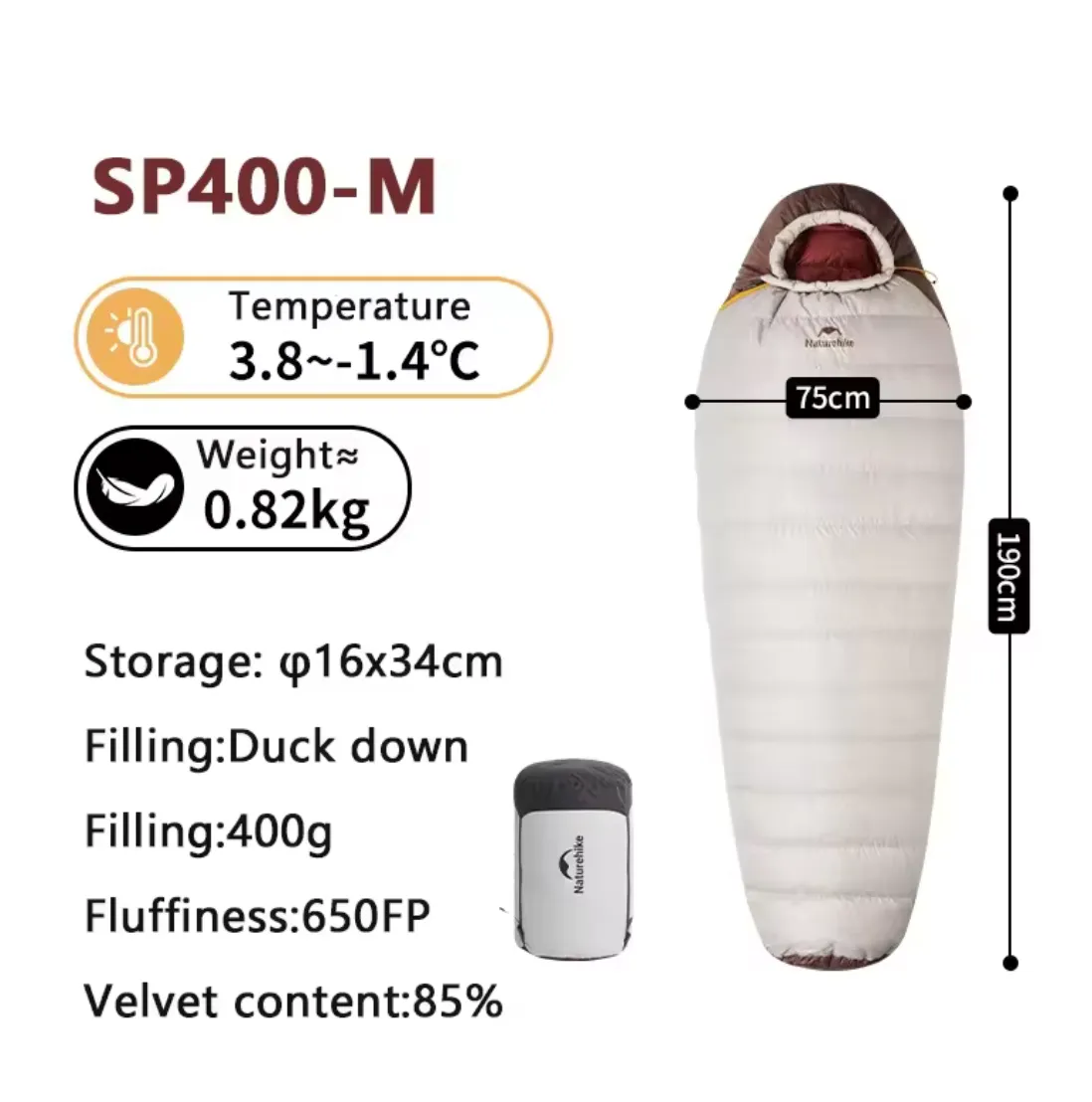 Mummy Bag Snowbird SP400 Down Sleeping Naturehike Only today Premium at a great