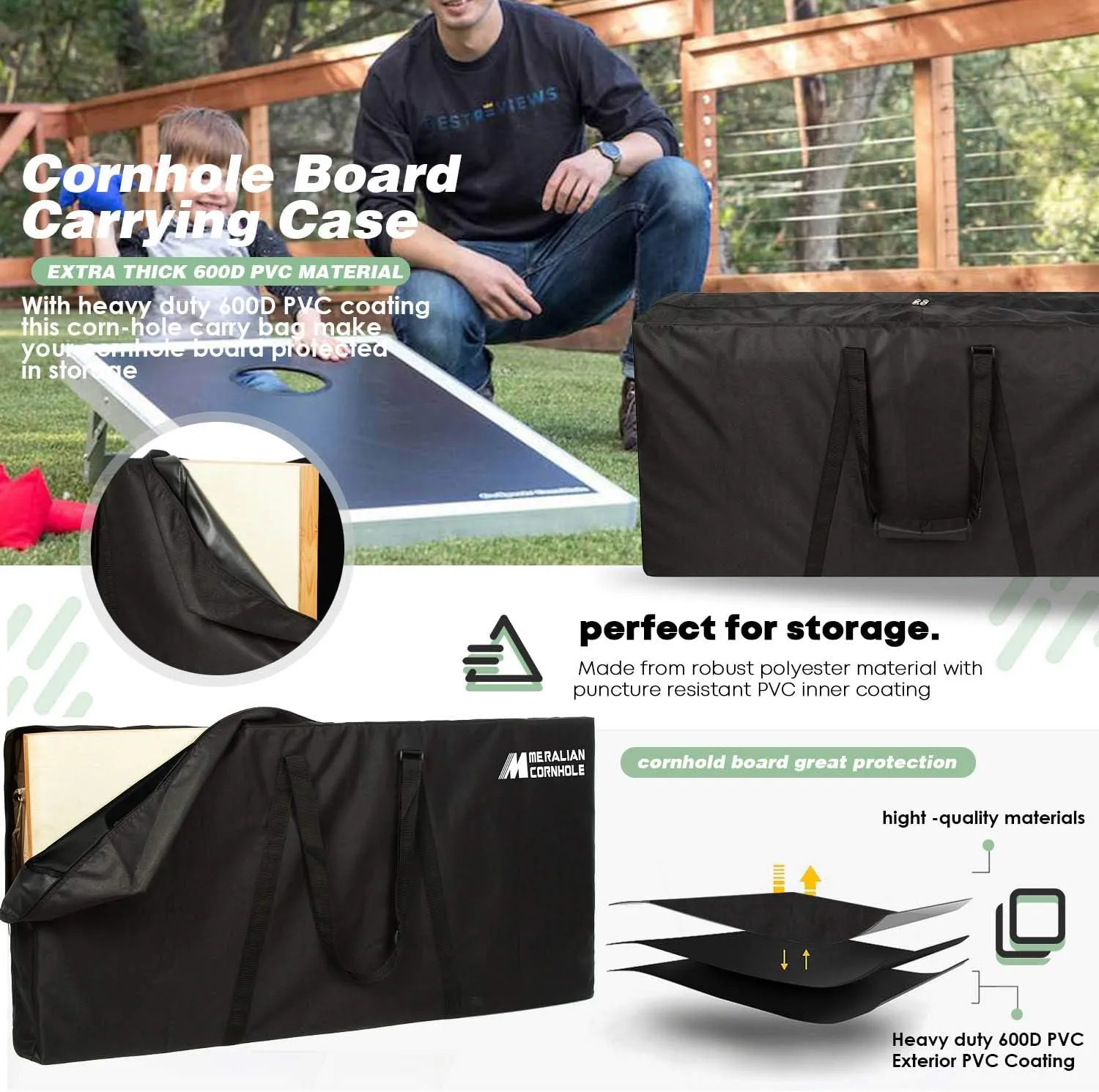 Mummy Cornhole Game Set - Choose Your Size and Accessories - Includes 2 Games, 8 Bags and More