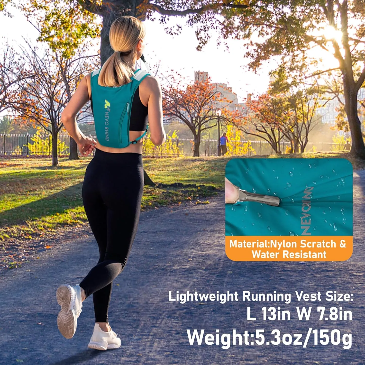 N NEVO RHINO Running Vest,Hydration Vest 5.5L with 1.5L Water Bladder,Lightweight Hydration Pack Water Backpack for Hiking Race