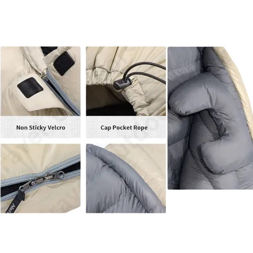 Naturehike CW700 mummy goose down sleeping Bag 700G - Khaki