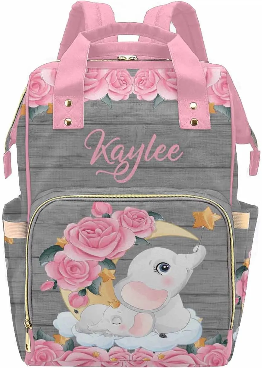 Newcos Custom Nursing Baby Bags with Name Customized Multi-Function Nursing Mommy Daypack Casual Mummy Backpack with Large Capacity