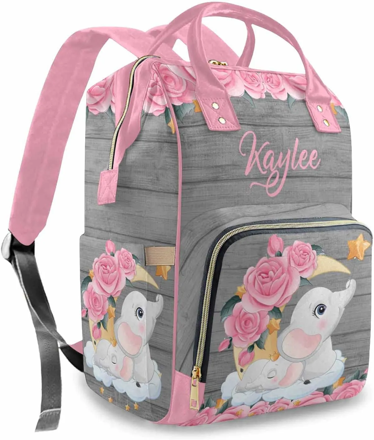 Newcos Custom Nursing Baby Bags with Name Customized Multi-Function Nursing Mommy Daypack Casual Mummy Backpack with Large Capacity