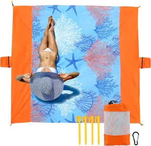 NewDoar Beach Blanket Sandproof Extra Large for 1-3 Adults / 1-8 Adults Sand Free Beach Mat Picnic Blanket Waterproof Oversized Lightweight Picnic Mat for Camping Hiking Beach Travel-/1-3person