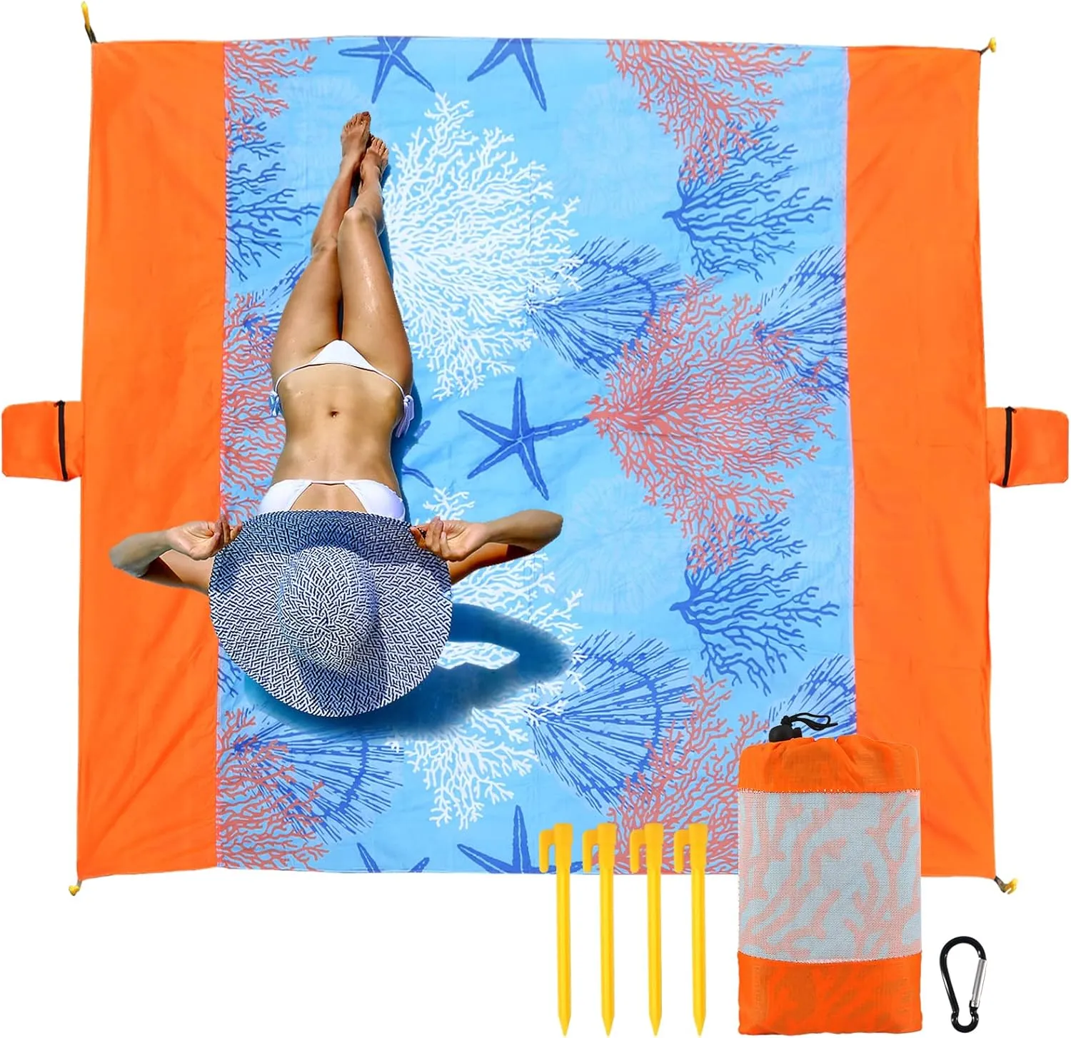 NewDoar Beach Blanket Sandproof Extra Large for 1-3 Adults / 1-8 Adults Sand Free Beach Mat Picnic Blanket Waterproof Oversized Lightweight Picnic Mat for Camping Hiking Beach Travel-/1-3person