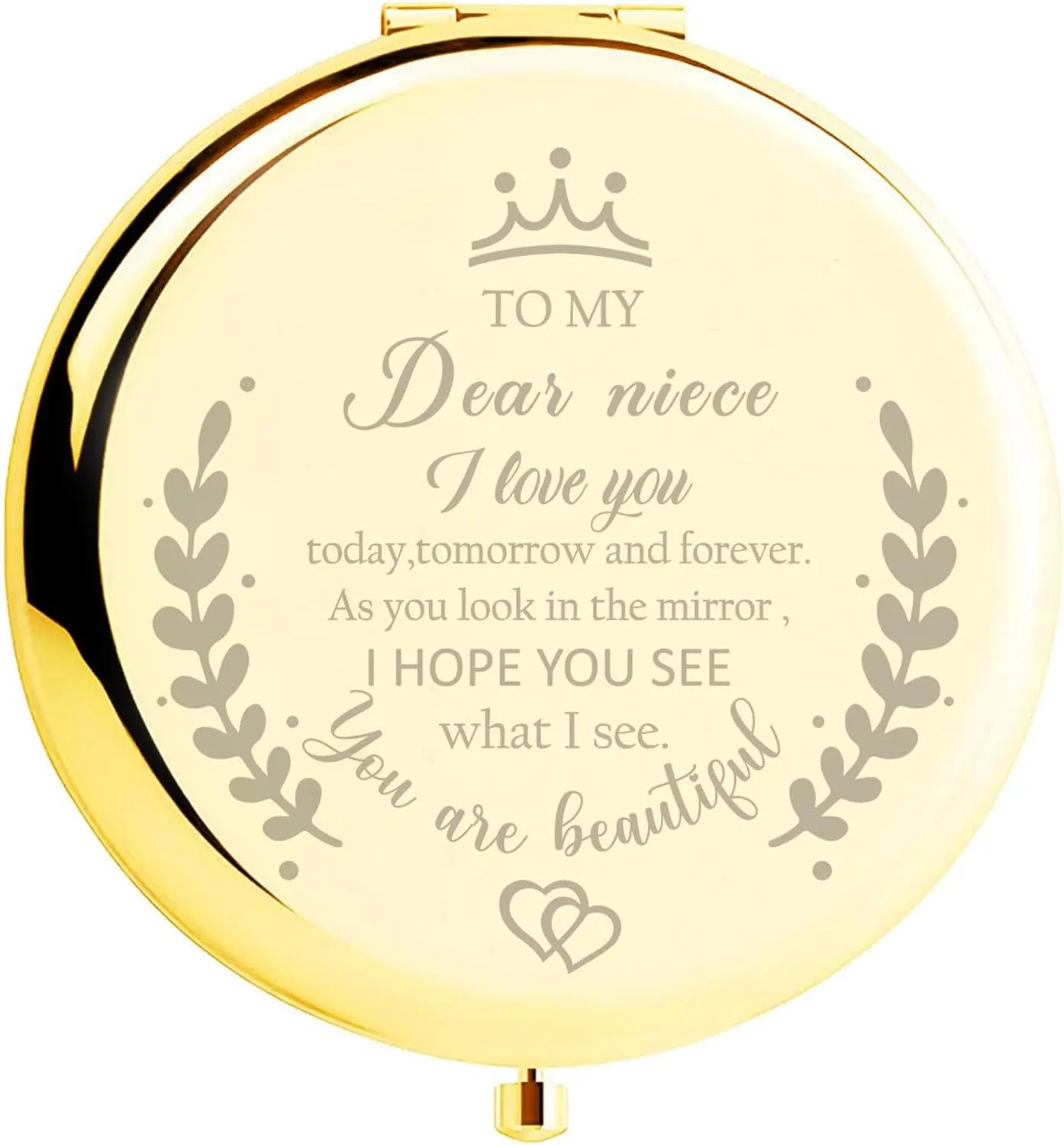 Niece Gifts Compact Mirror for Niece from Aunt to My Niece Makeup Mirror Birthday Gifts for Niece from Auntie Uncle Gifts for Niece Birthday Christmas