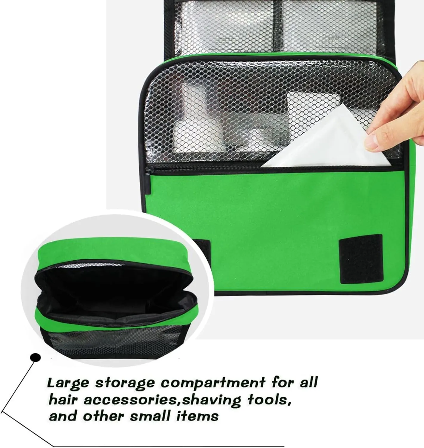 ODAWA Toiletry Bag Malachite Hanging Travel Makeup Organizer with Hook Travel Organizer for Men and Women