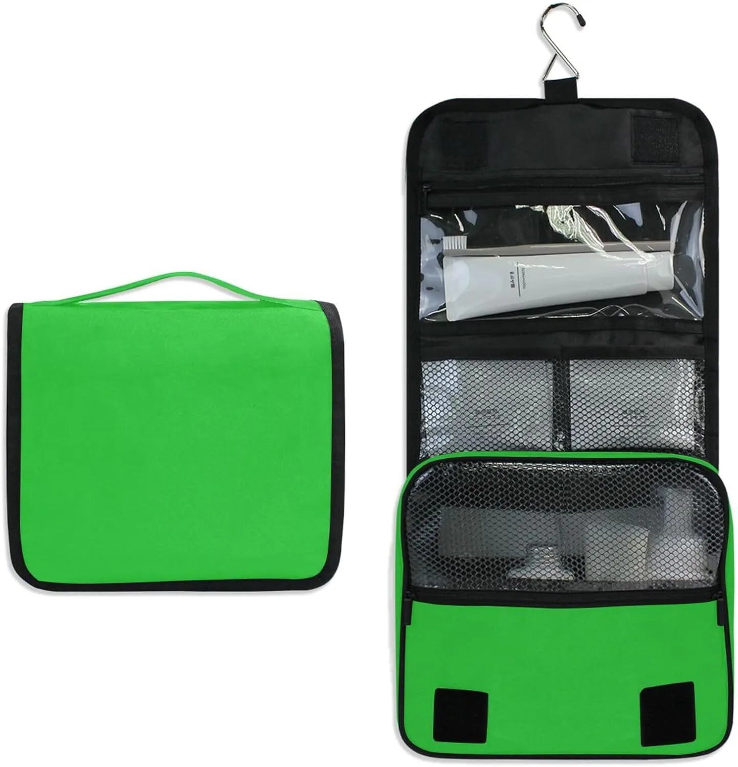 ODAWA Toiletry Bag Malachite Hanging Travel Makeup Organizer with Hook Travel Organizer for Men and Women