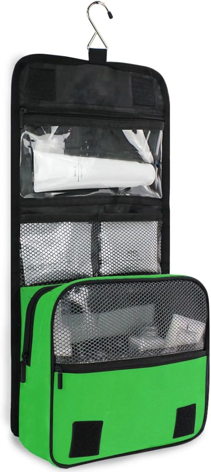 ODAWA Toiletry Bag Malachite Hanging Travel Makeup Organizer with Hook Travel Organizer for Men and Women