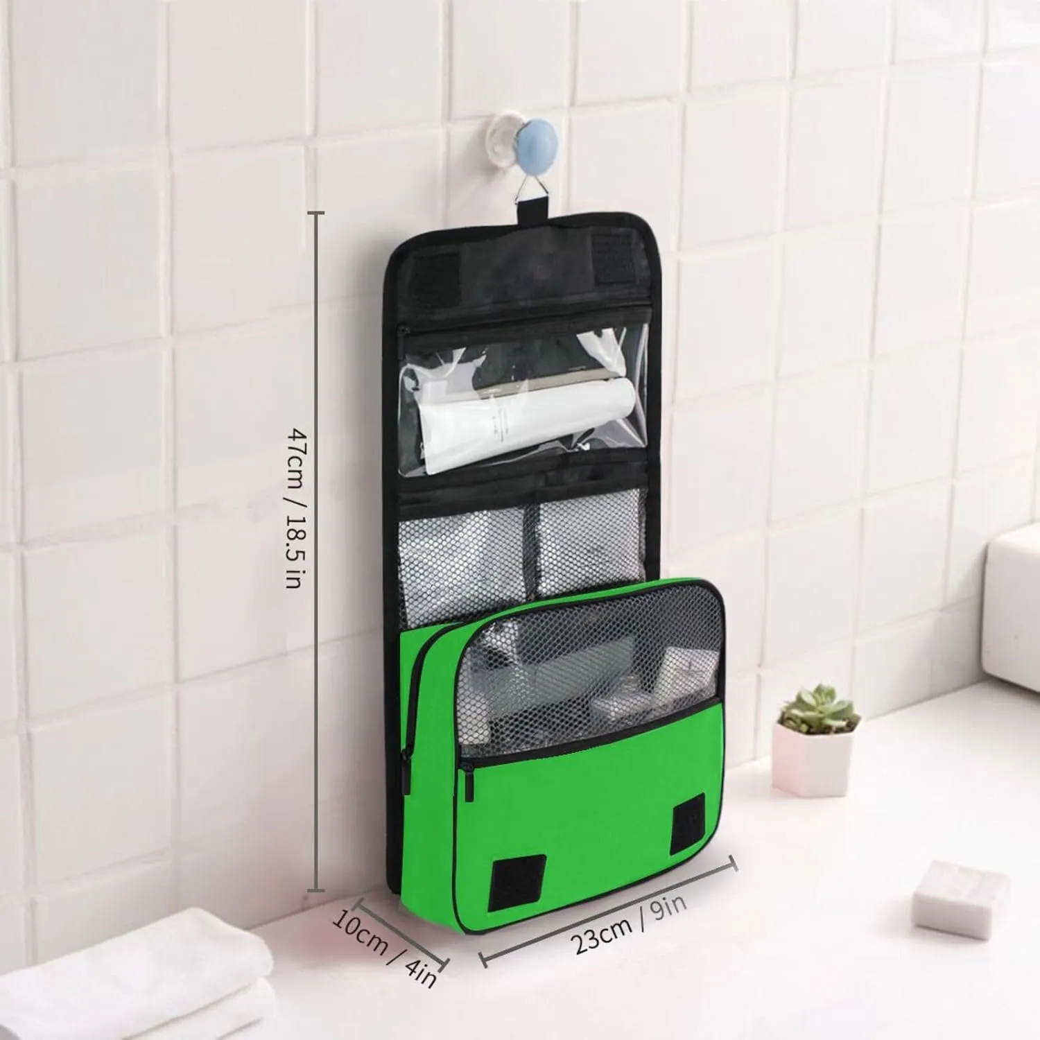 ODAWA Toiletry Bag Malachite Hanging Travel Makeup Organizer with Hook Travel Organizer for Men and Women