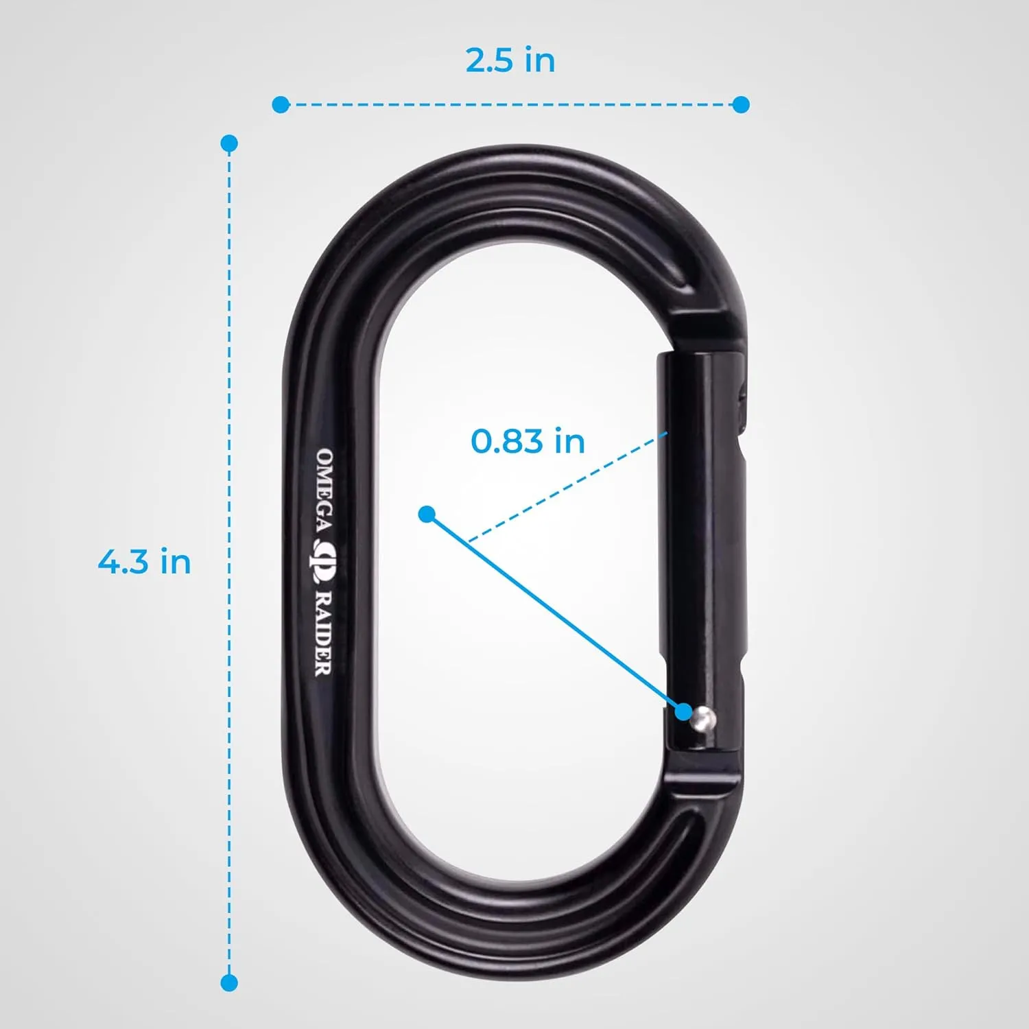 Omega Pacific Raider Aluminum Keylock Straight Gate Carabiner - Arborist, Outdoor, Adventurer, and Rescue Gear
