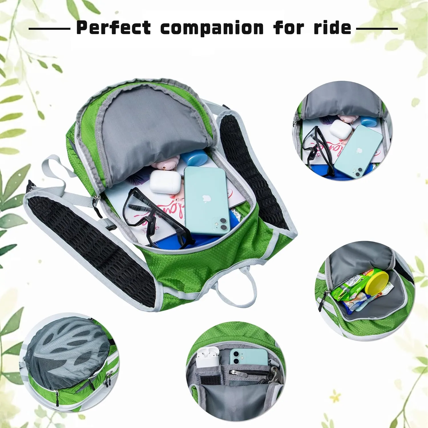 ONTYZZ Bicycle Backpack 12L Unisex Nylon Waterproof Bicycle Shoulder Rucksack Travel Backpack