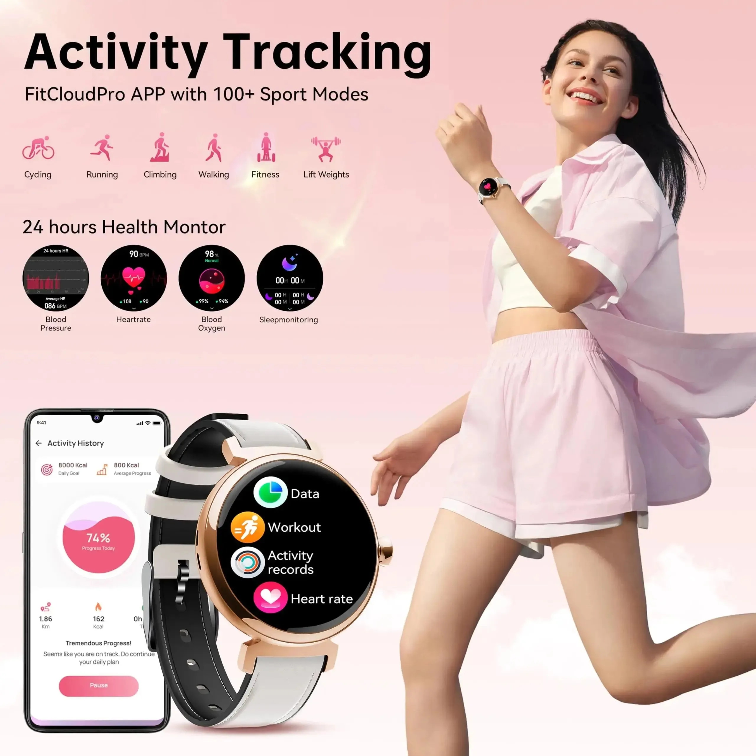 OUKITEL BT30 160mAh Battery Capacity 5ATM Waterproof  Rugged Outdoor Watch