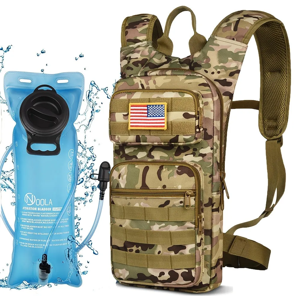 Outdoor Hydration Backpack With 101.44oz TPU Water Bladder, Molle