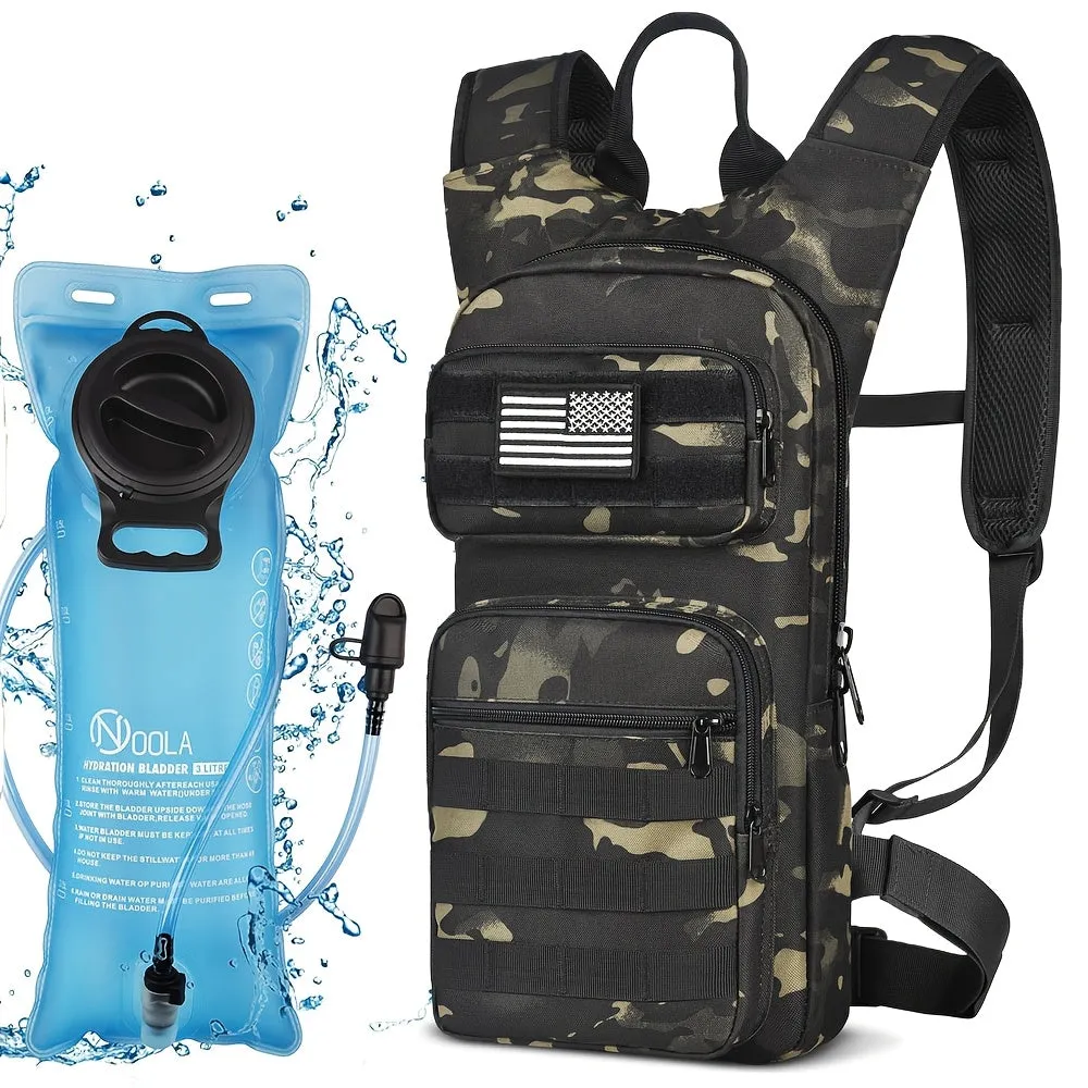 Outdoor Hydration Backpack With 101.44oz TPU Water Bladder, Molle