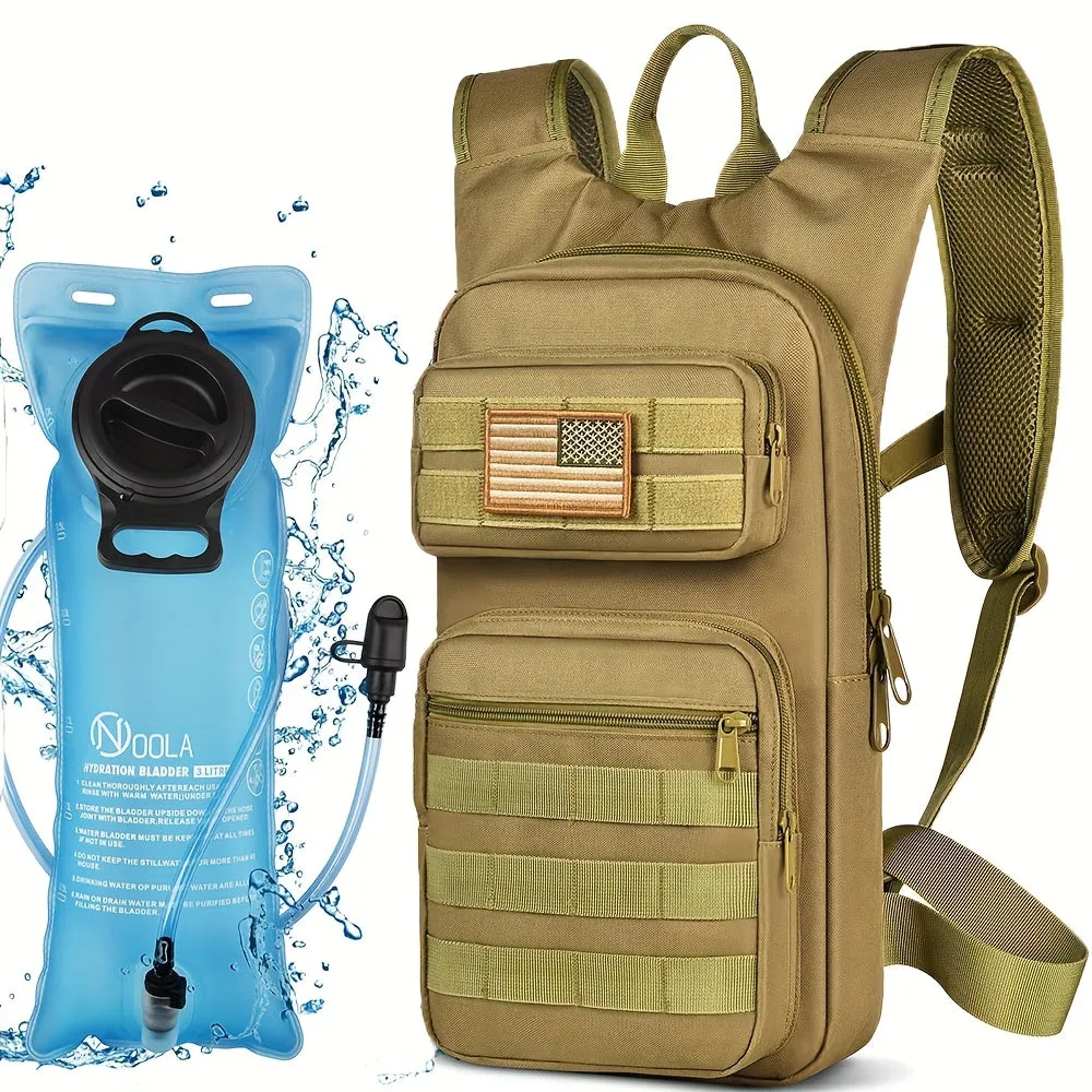 Outdoor Hydration Backpack With 101.44oz TPU Water Bladder, Molle