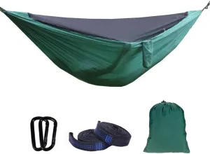 Outdoor Portable Hammock with Mosquito Net and Rain Fly Camping Backpacking Bug Quick Open Hammocks and Netting Parachute Hammock for Yard Beach Hiking Travel