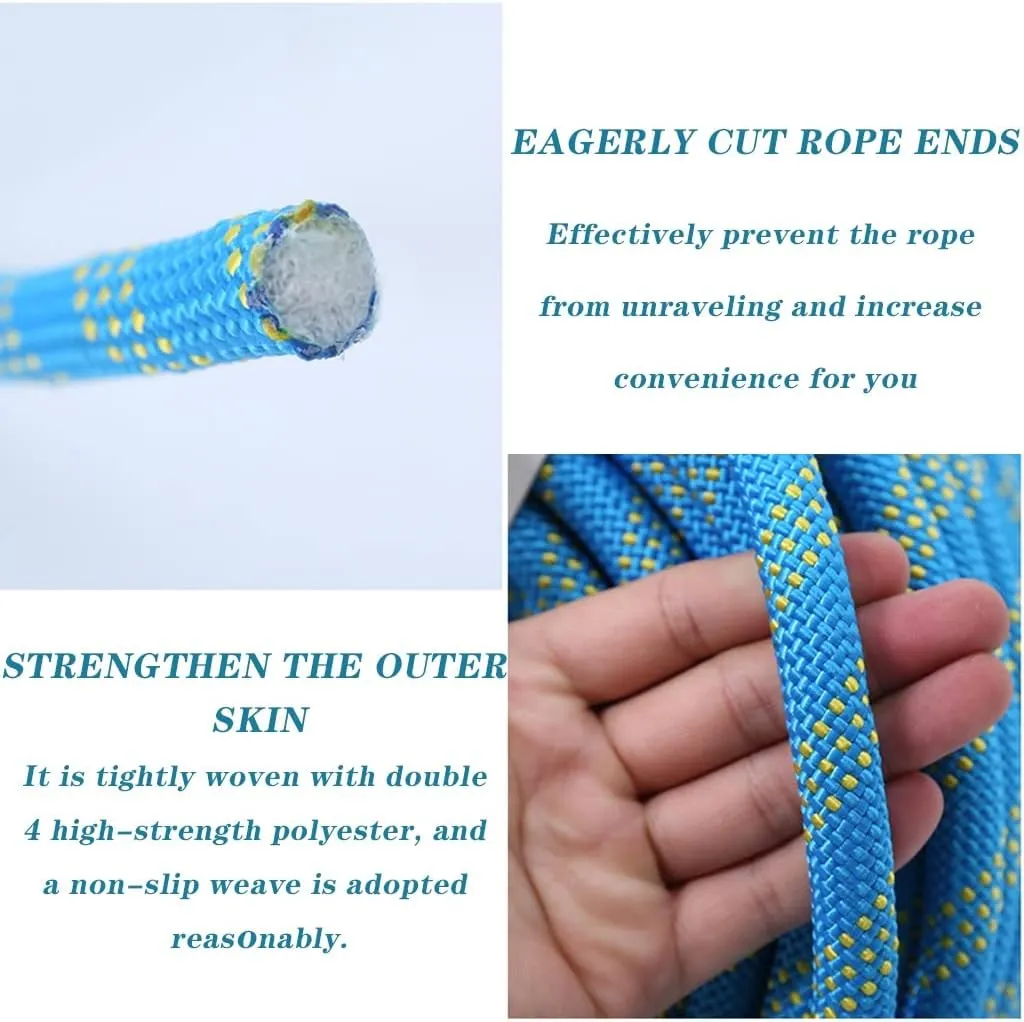 Outdoor Safety Rappelling Rop,8MM Diameter Static Escape Rope 10~200M Tree Climbing Rappelling Rope with Escape Rope Fire Rescue Parachute Rope (Color : Black, Size : 8mm x 10m)