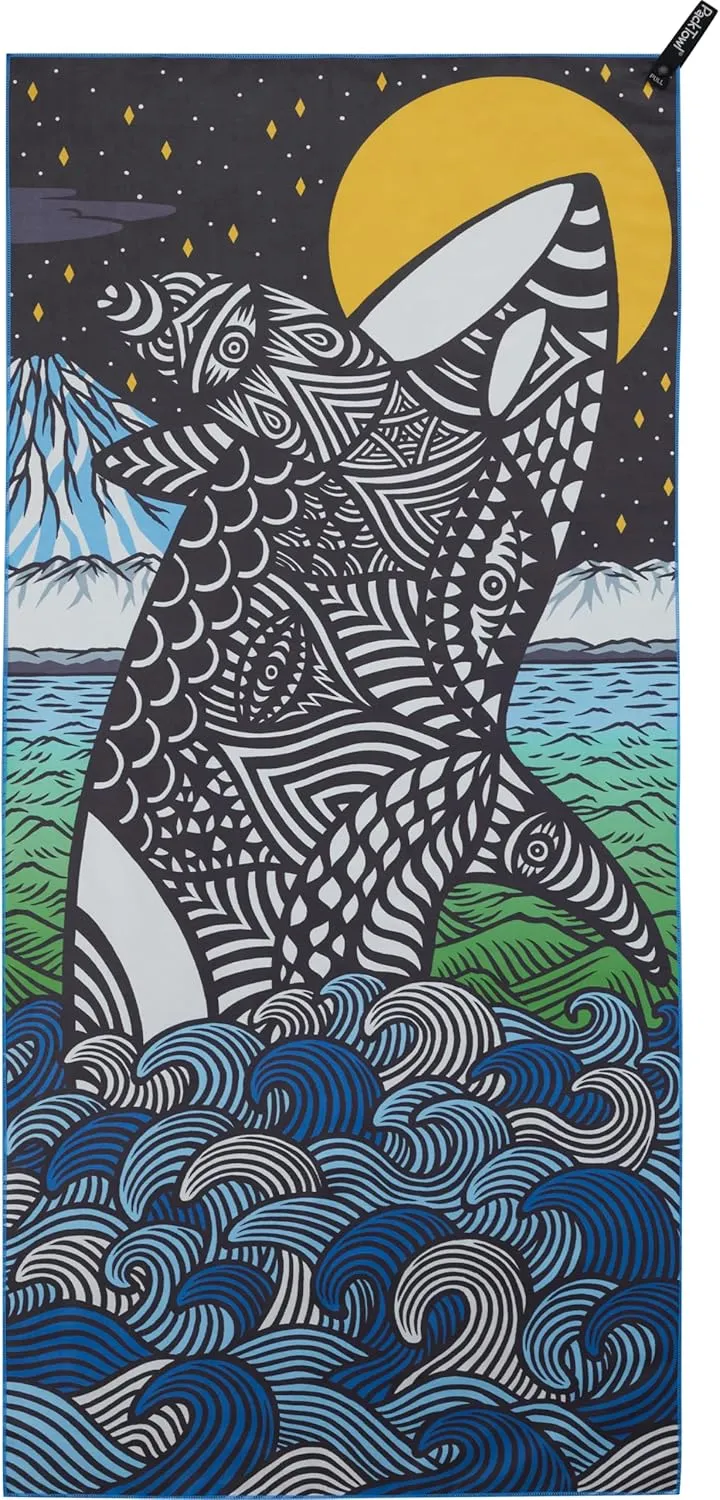 PackTowl Personal Ultralight Microfiber Camping and Travel Towel, Orca Print, Body