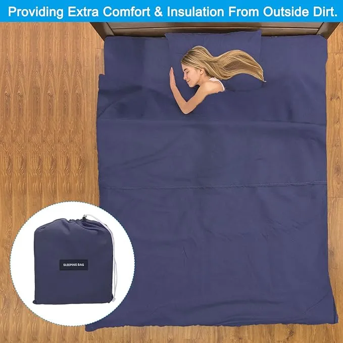 PATIKIL Sleeping Bag Liner Lightweight Soft Travel Camping Sheet Sleep Sack Compact Sleeping Bags Set with Carry Bag for Backpacking Camping Travel Hotel