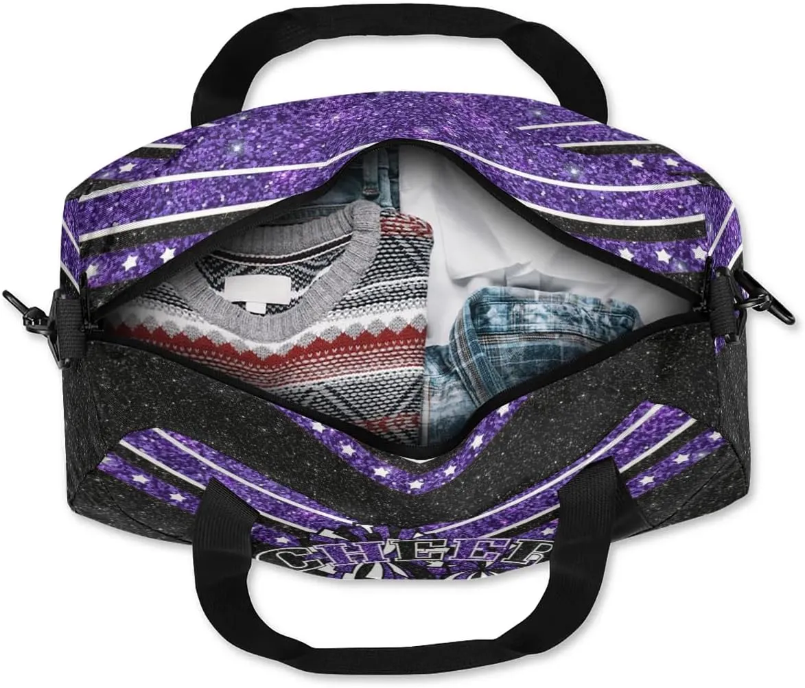 Personalized Cheer Bag for Girls, Custom Name Cheerleader Bag, SportS Gym Duffle for Women Dark Purple