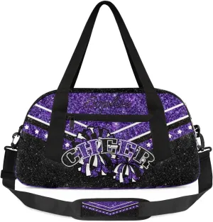Personalized Cheer Bag for Girls, Custom Name Cheerleader Bag, SportS Gym Duffle for Women Dark Purple