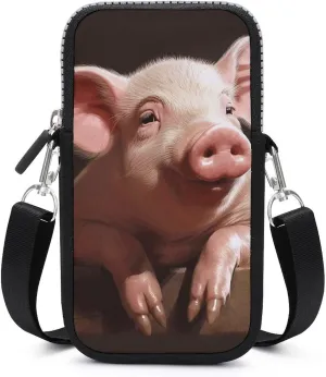 Personalized Mobile Phone Bag,Foolish Cute Pig Print Unique Mobile Phone Bag,cute Mobile Phone Bag