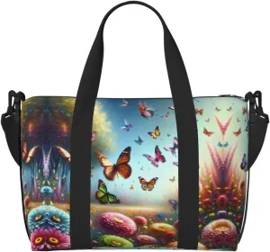 Phayah Garden Butterfly Swarm Travel Duffel Bag Handbag Carry-On Luggage Bag Overnight Foldable Unisex Airline Travel Personal Items Bag