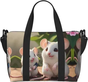 Phayah Mother And Child Rats Travel Duffel Bag Handbag Carry-On Luggage Bag Overnight Foldable Unisex Airline Travel Personal Items Bag