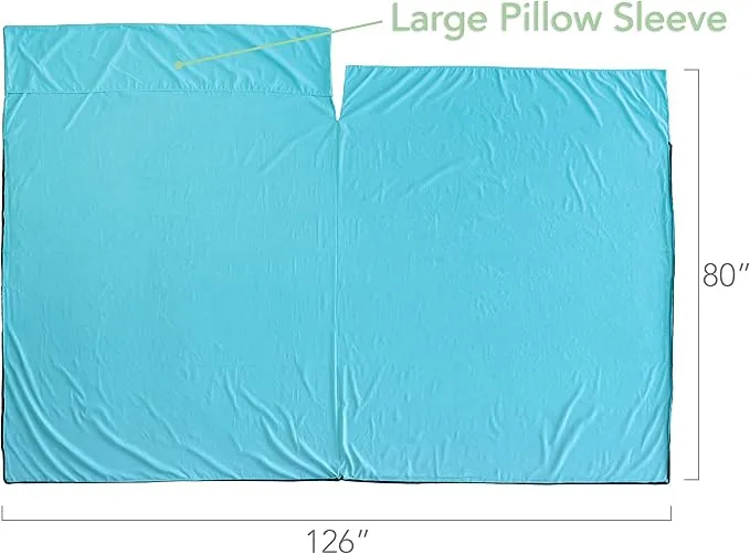 Pike Trail Sleeping Bag Liner – Travel and Camping Sheet, Lightweight and Compact Insert with Full Length Zipper and Guarantee