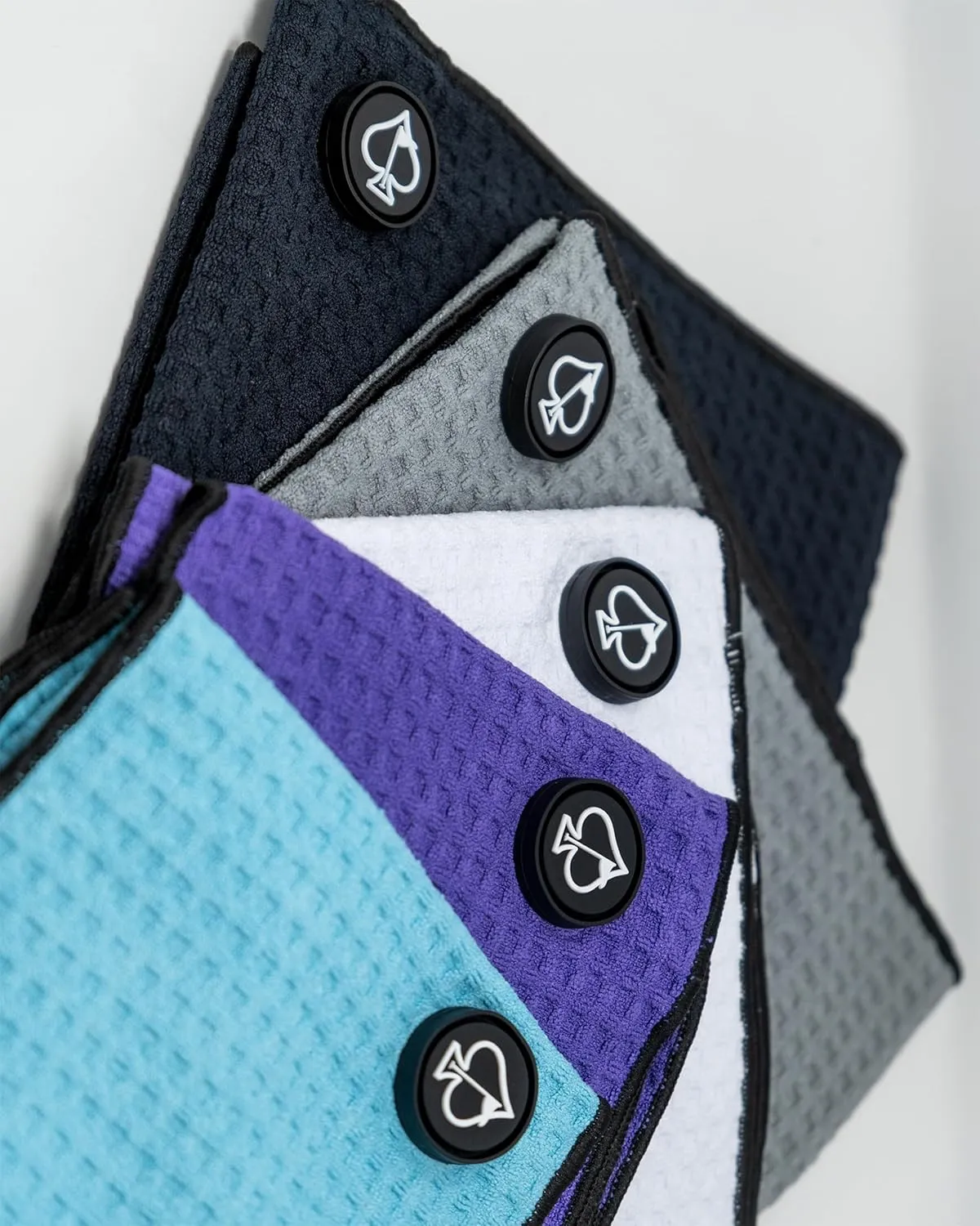Pins & Aces Magnetic Premium Tour Towel - Lightweight and Absorbant Microfiber - Rubberized Magnet for Golf Carts or Golf Clubs - Won't Damage Clubs. 39" L x 15" W Golfing Gear (Sky Blue)