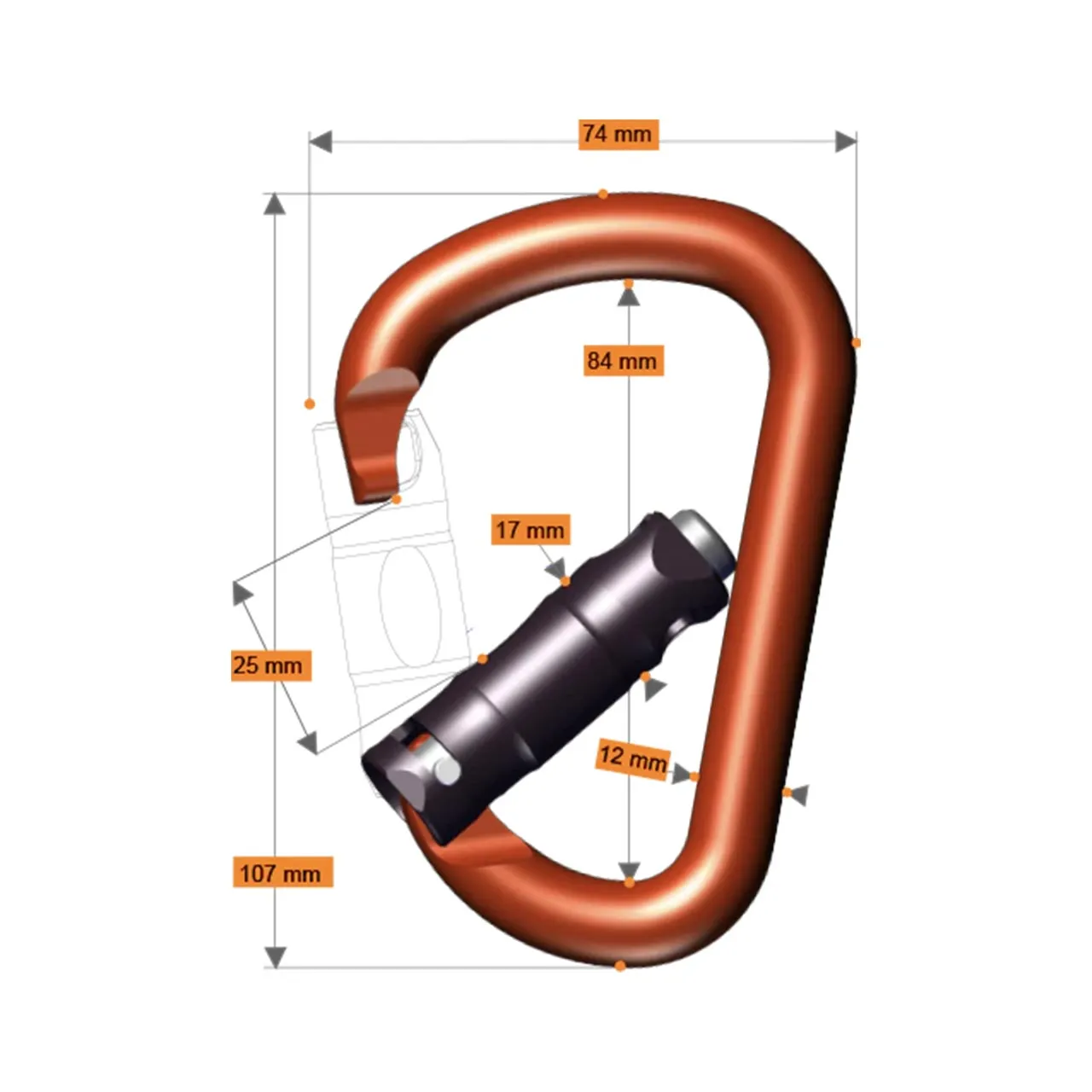 Pirate WireEye Auto-Lock Carabiner