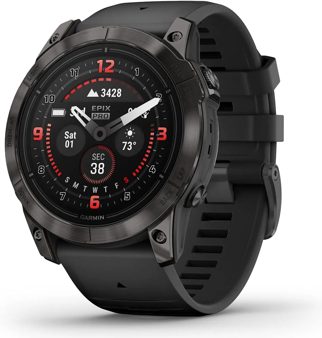 PlayBetter Garmin epix Pro (Gen 2) Sapphire (Carbon Gray DLC/Black, 51mm) GPS Outdoor Watch Bundle - AMOLED Display & Built-in Flashlight - Includes Screen Protectors & Portable Charger