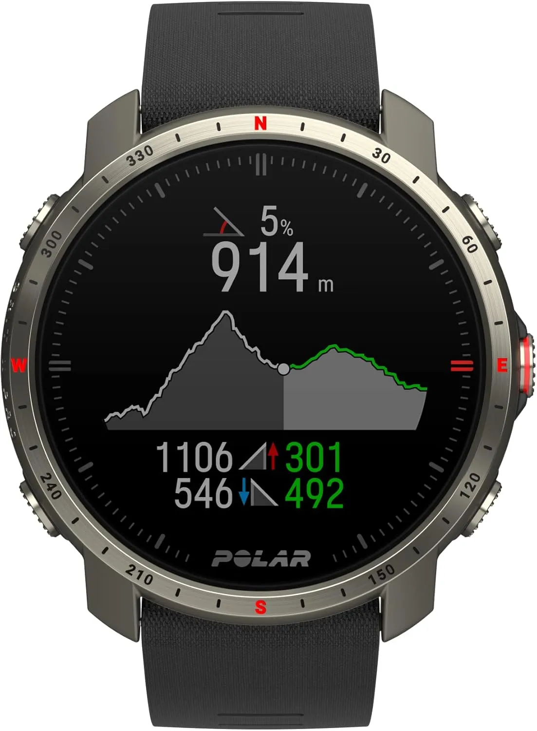 POLAR Grit X Pro Titan - Premium Outdoor GPS Sports Watch - Military-Durability,Wrist-Based Heart Rate Monitor,M/L,Black/Red - Titan