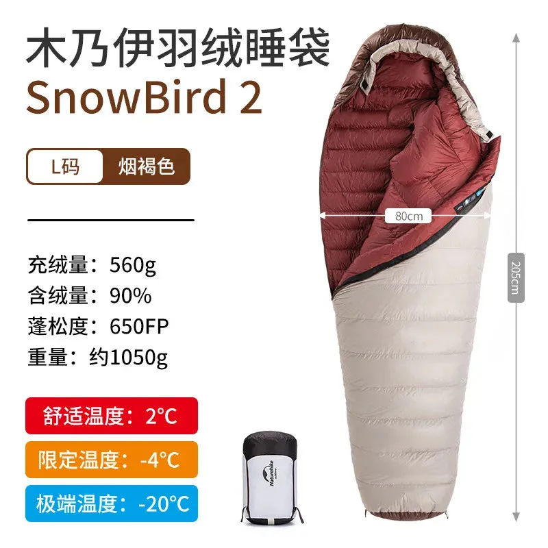 Portable 20D Mummy Outdoor Camping Sleeping Bag - New Winter Hiking Sleeping Bag, 650FP Ultralight Duck Down