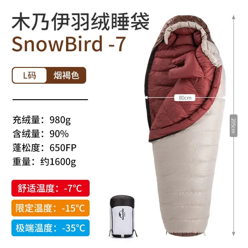 Portable 20D Mummy Outdoor Camping Sleeping Bag - New Winter Hiking Sleeping Bag, 650FP Ultralight Duck Down