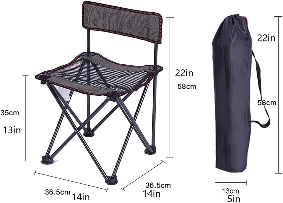 Portable Camping Chair Ultralight Backpack Chair, Folding Camping Chair, Compact Folding Chair, Camping, Hiking, Traveling, Fishing camping, beach, fishing ( Color : Green , Size : 58*36.5*36.5CM )