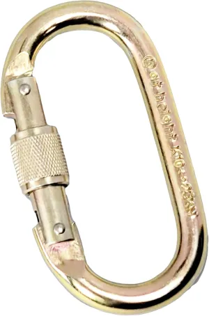 Portable Winch PCA-1276 Steel Oval Locking Carabiner - 5620 lbs Capacity Carabiner for Logging Chain, Tow Chain, Winch Accessories