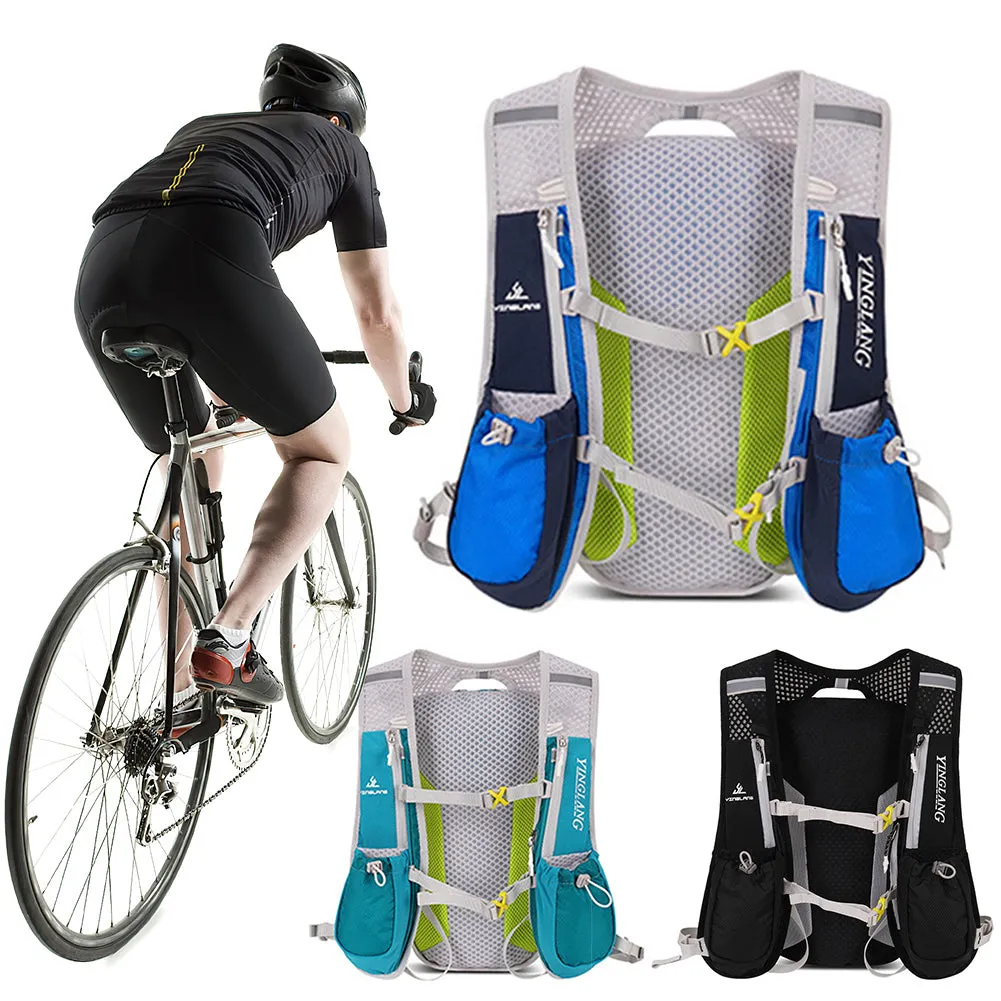 Premium Hydration Running Backpack – 5L Ultra-Lightweight Breathable Vest for Marathon, Cycling, and Hiking – Comfortable, Multi-pocket Pack with Reflective Safety Strips