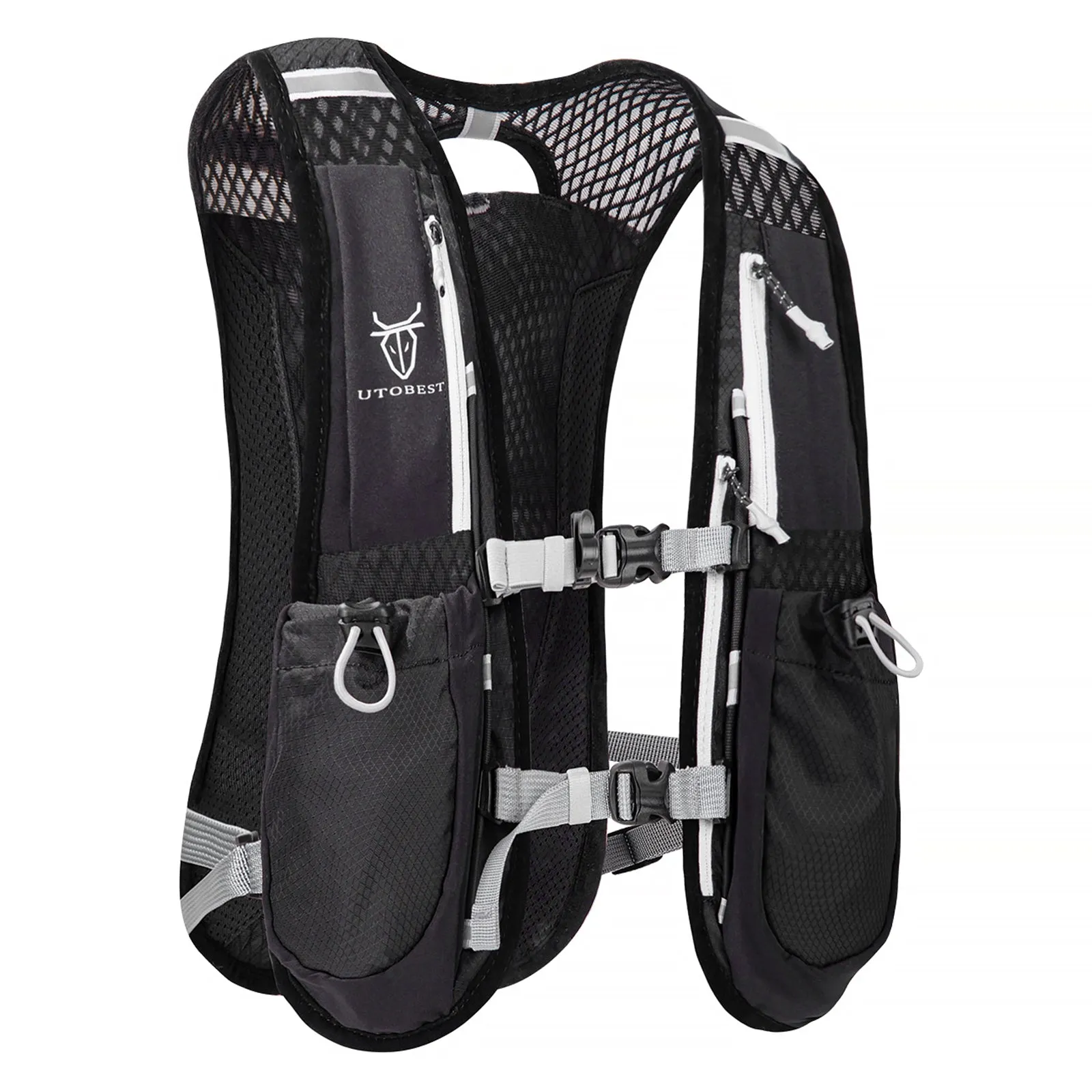 Premium Hydration Running Backpack – 5L Ultra-Lightweight Breathable Vest for Marathon, Cycling, and Hiking – Comfortable, Multi-pocket Pack with Reflective Safety Strips
