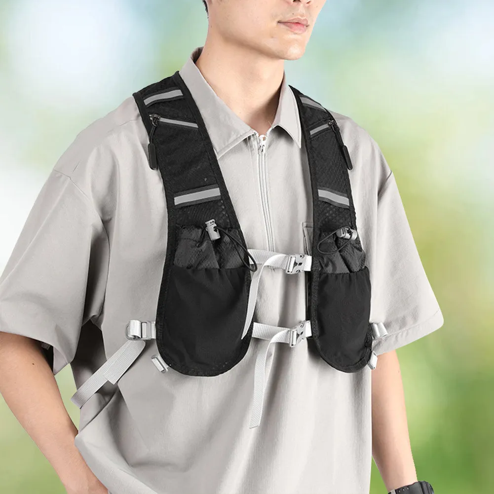 Premium Hydration Running Backpack – 5L Ultra-Lightweight Breathable Vest for Marathon, Cycling, and Hiking – Comfortable, Multi-pocket Pack with Reflective Safety Strips