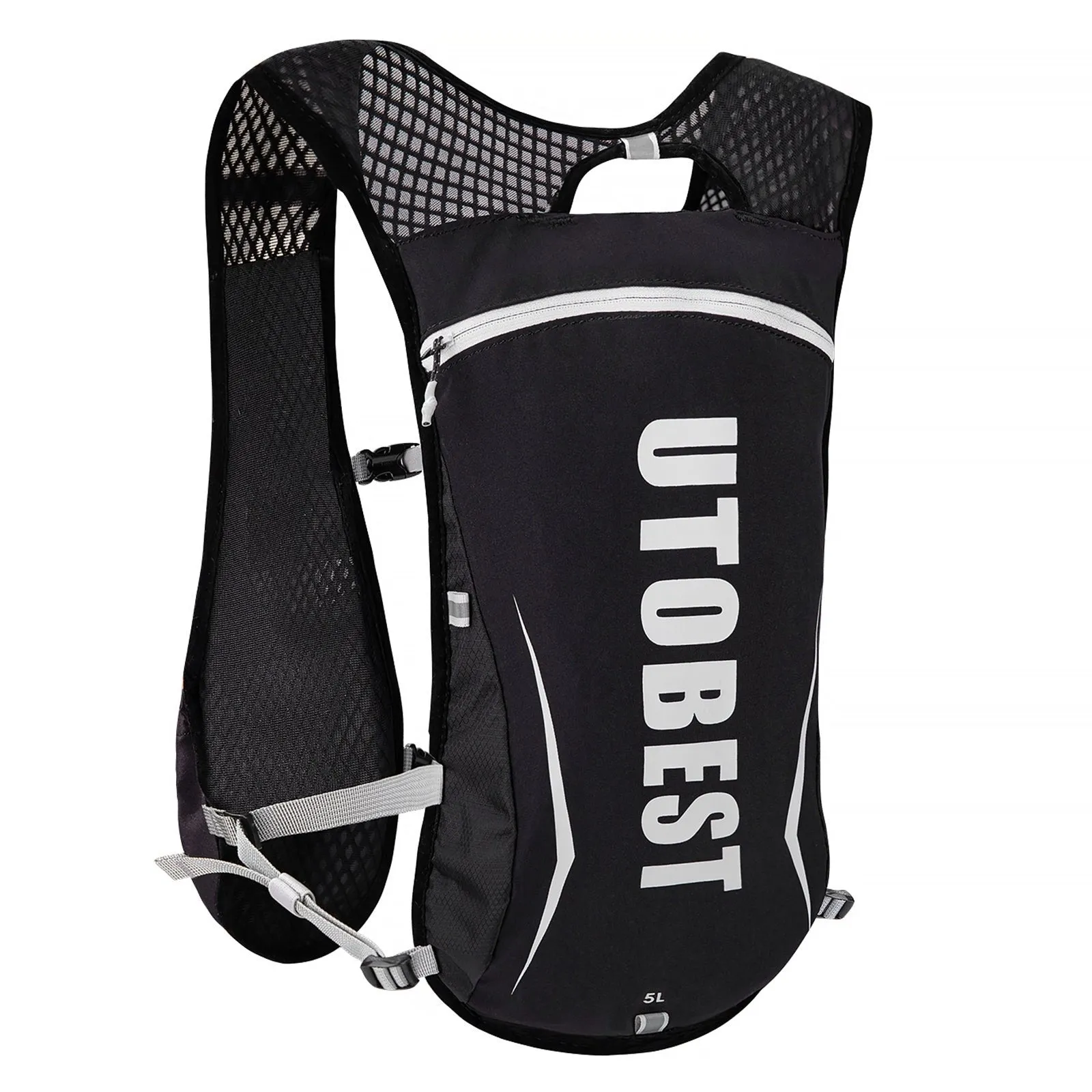 Premium Hydration Running Backpack – 5L Ultra-Lightweight Breathable Vest for Marathon, Cycling, and Hiking – Comfortable, Multi-pocket Pack with Reflective Safety Strips