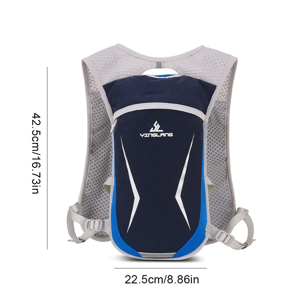 Premium Hydration Running Backpack – 5L Ultra-Lightweight Breathable Vest for Marathon, Cycling, and Hiking – Comfortable, Multi-pocket Pack with Reflective Safety Strips