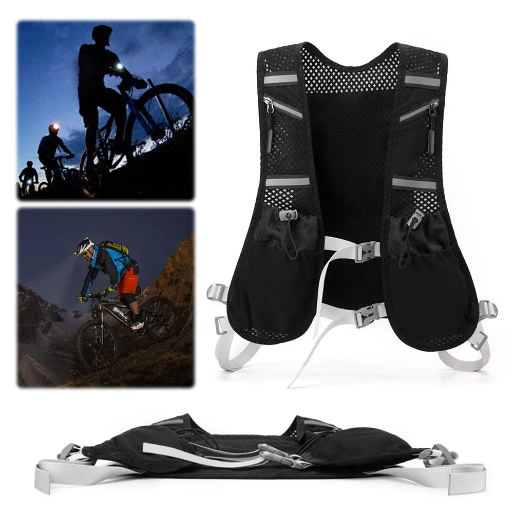 Premium Hydration Running Backpack – 5L Ultra-Lightweight Breathable Vest for Marathon, Cycling, and Hiking – Comfortable, Multi-pocket Pack with Reflective Safety Strips