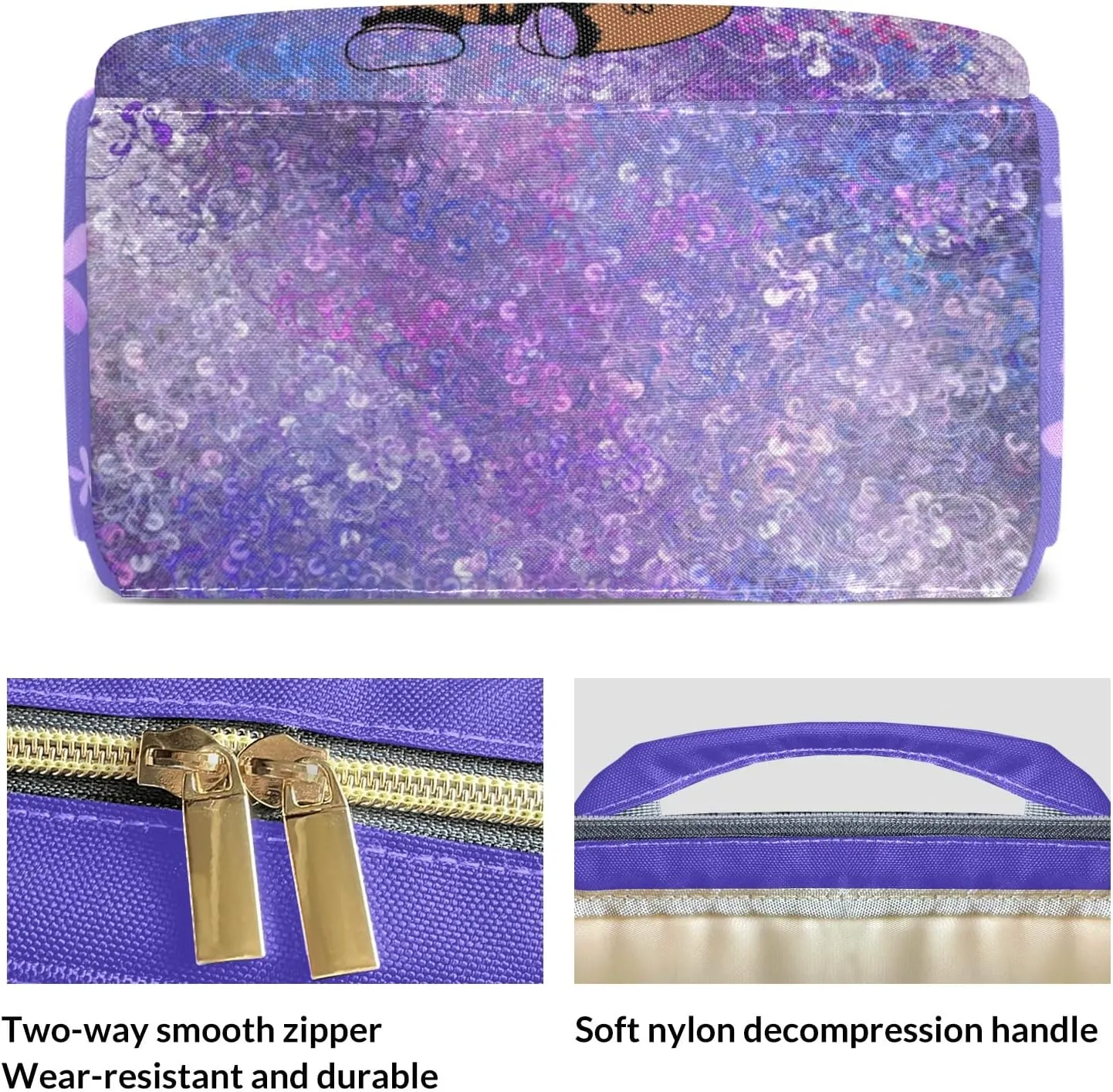 Purple Girl Mummy Bag Custom Personalized with Name Diaper Bag Backpacks Best Present