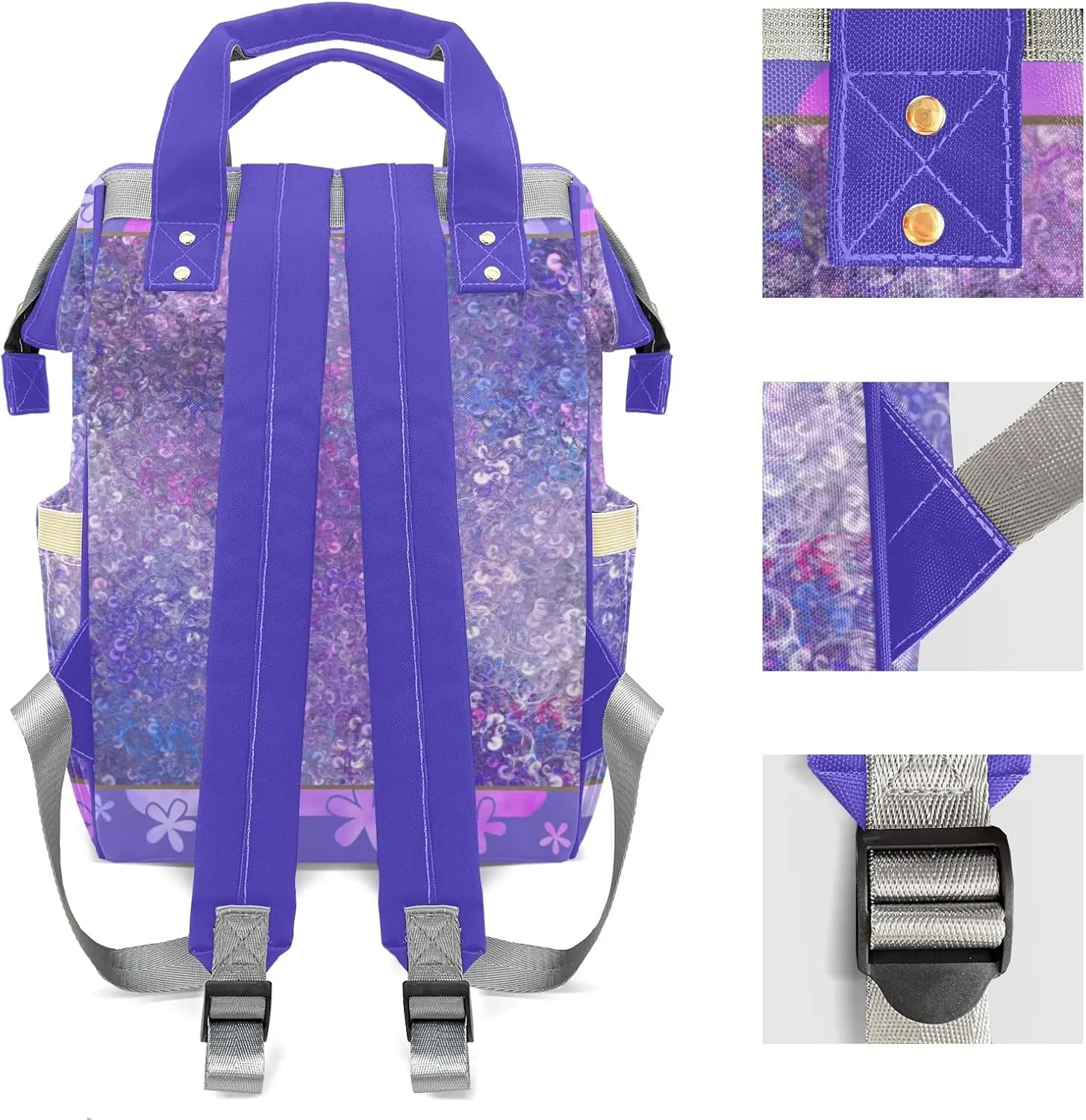 Purple Girl Mummy Bag Custom Personalized with Name Diaper Bag Backpacks Best Present