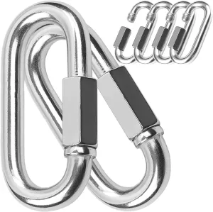 Quick Links, Chain Links Connector, 620lbs Capacity Heavy Duty Carabiner Clips, Galvanized Thread Quick Link Hardware for Safety Chain Swing Gym Hammock, Screw Lock Oval Locking Carabiner